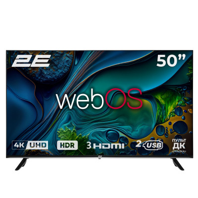2E Телевізор 50" LED 4K 60Hz Smart WebOS Black