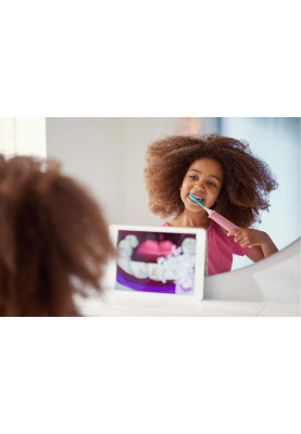 Philips Щітка зубна електр., Sonicare For Kids, для дітей, 62т. колив/хв, насадок-2, Bluetooth, рожевий