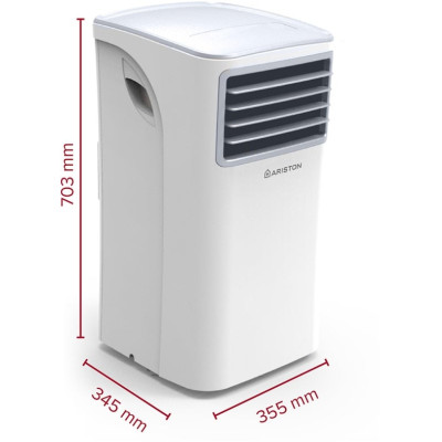 Ariston Кондиціонер мобільний Mobis 8 16м2 on/off 8000BTU 2.6кВт A/- R290 білий Ariston Кондиціонер мобільний Mobis 8 16м2 on/off 8000BTU 2.6кВт A/- R290 білий