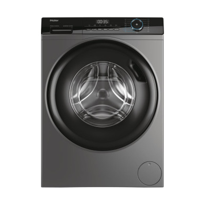 Haier Пральна машина фронтальна, 8кг, 1400, A+++, 56см, дисплей, пара, інвертор, люк чорний, прямий привід, cріблястий