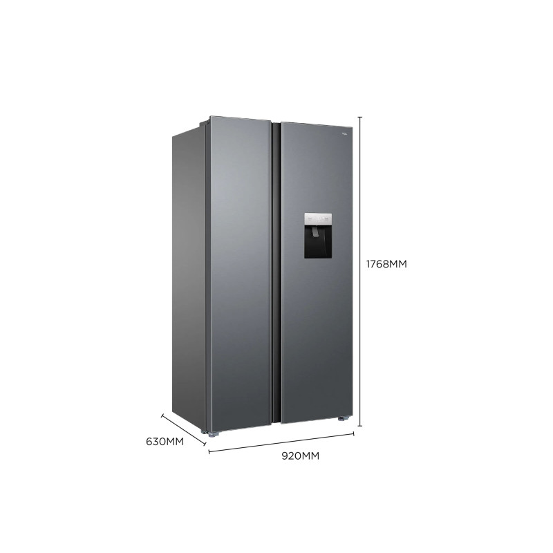 TCL Холодильник SBS, 177х92х63см, 2 дв., Х- 322л, М- 181л, A++, NF, диспенсер, нерж