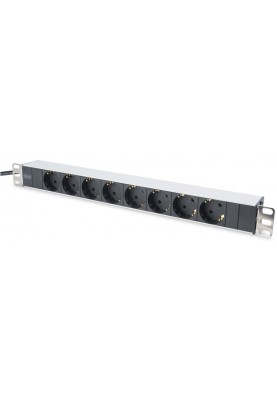 Digitus Блок розеток 1U, 8xSchuko, 16A, 250V, вилка Schuko