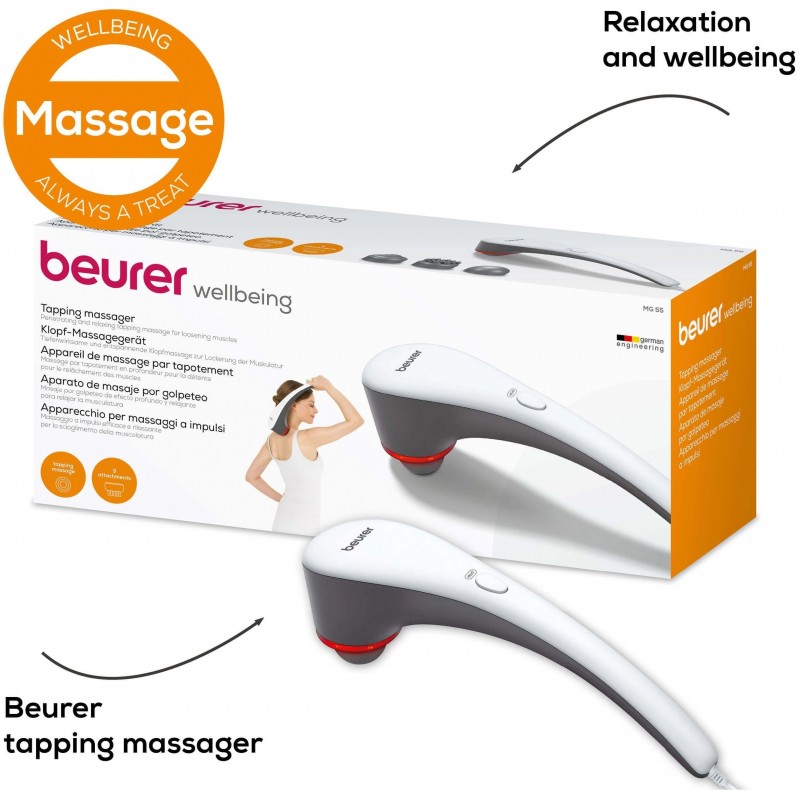 Beurer Масажер для тіла, від мережі , 0,97кг, 3 насадки, глибокий масаж, білий