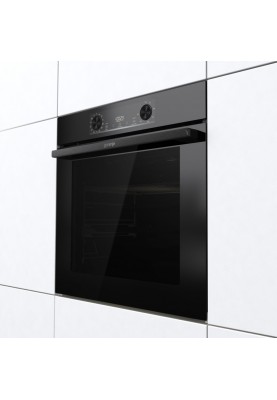 Gorenje Духовий шафа електричний, 77л, A+, пара, дисплей, піроліз, чорний