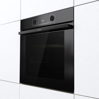 Gorenje Духовий шафа електричний, 77л, A+, пара, дисплей, піроліз, чорний