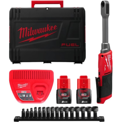 Milwaukee Гайковерт ударний кутовий акумуляторний Milwaukee M12 FPTR-202X 12В АКБ 2х2А·год 81Нм 350об/хв +набір приладдя ЗП кейс 1.2кг
