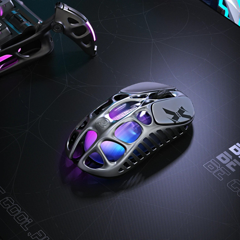 GravaStar Миша Mercury X Pro, 8K, BT/WL/USB-A, RGB, сірий