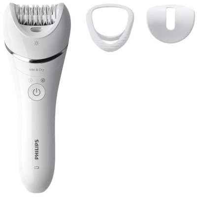 Philips Епілятор 8000 series дисковий, аккумул., пінцет.-32, волог.+сух., насадок-2, з підсвіткою, білий