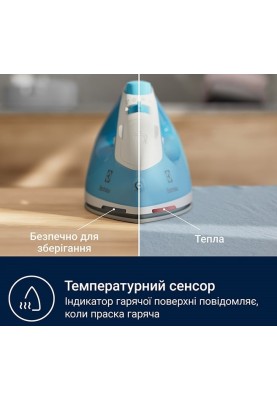 Electrolux Утюг, 2300Вт, 250мл, паровий удар 110гр, керам. підошва, синє-білий