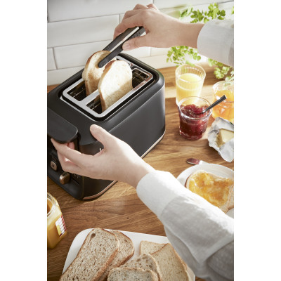Tefal Тостер Includeo 850Вт, розморожування, щипці, термопластик, чорний
