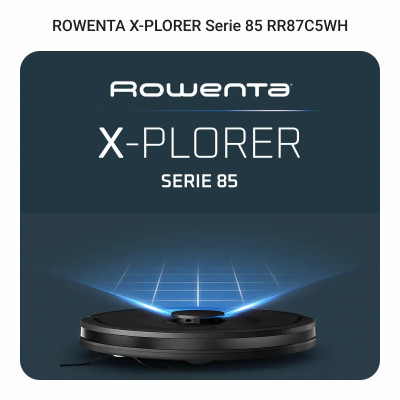 Rowenta Робот-пилосос Rowenta миючий X-Plorer Serie 85, 6000ПаВт, h=9.7см, 0.26л, конт пилок -0.29л, автон. робота до 270хв, чорний Rowenta Робот-пилосос Rowenta миючий X-Plorer Serie 85, 6000ПаВт, h=9.7см, 0.26л, конт пилок -0.29л, автон. робота до 270хв, чорний