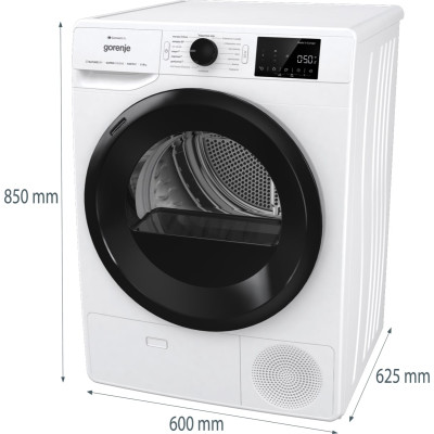 Gorenje Сушильна машина тепловий насос, 9кг, A++, 60см, дисплей, 16 програм, Wi-Fi, білий