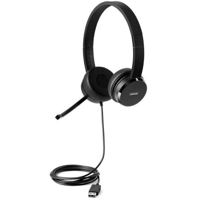 Lenovo Гарнітура ПК стерео On-ear 100, USB, 1.8м, чорний
