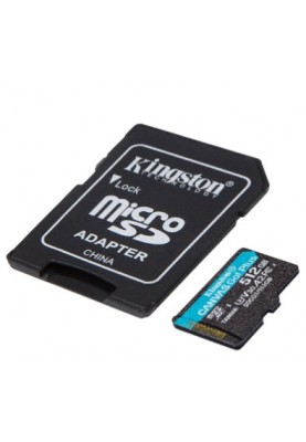 Kingston Карта пам'яті microSD 512GB C10 UHS-I U3 A2 R170/W90MB/s + SD