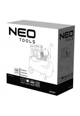 Neo Tools Компресор, безмасляний, 230В, 24л, 8 Бар, 125л/хв, 800Вт, асинхронний двигун, IP20