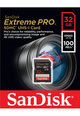 SanDisk Карта пам'яті SD 32GB C10 UHS-I U3 R100/W90MB/s Extreme Pro V30