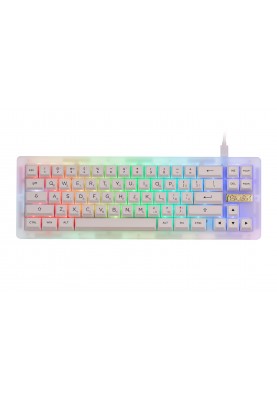 Akko Клавіатура механічна ACR Pro 68 68Key, CS Crystal, USB-A, Hot-swappable, EN/UKR, RGB, Білий