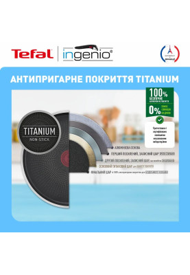 Tefal Набір посуду Ingenio Easy Cook & Clean, 10предметів, алюміній, нержавіюча сталь, бакеліт, чорний