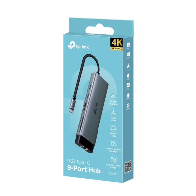 TP-Link Хаб USB UH9120C USB-C > 3xUSB3.0/1xUSB-C/xHDMI/1xRJ45/1xSD/1xmicroSD/1xPD 100Wh