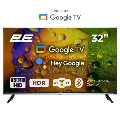 2E Телевізор 32" LED FHD 60Hz Smart Google TV Black
