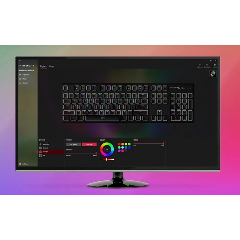 HyperX Клавіатура Alloy Origins Aqua USB RGB PBT ENG/RU, Black