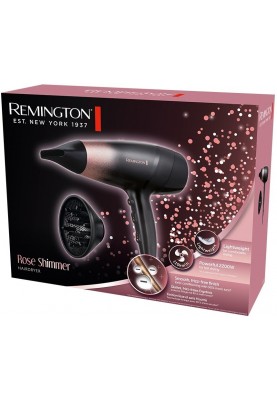 Remington Фен ROSE SHIMMER, 2200Вт, 3 режими, дифузор, іоніз-я, хол. обдув, чорно-рожевий