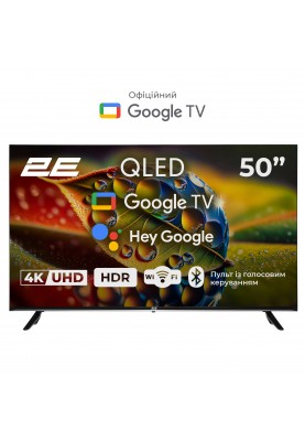 2E Телевізор 50" QLED 4K 60Hz Smart Google TV Black