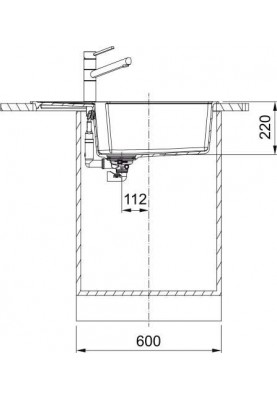 Franke Мийка кухонна Urban, фраграніт, прямокутник, з крилом, 780х500х220мм, чаша - 1, накладна, UBG 611-78 XL , онікс