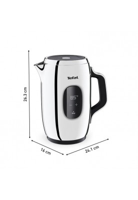 Tefal Електрочайник Majestuo 1.5л, з подвійними стінками, 9 темп.реж, підтримка температури, сенсорне управління, нержавіюча сталь