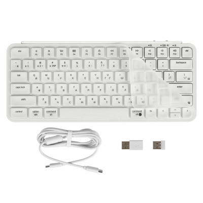 Keychron Клавіатура мембрана B1 Pro, USB/WL/BT, ivory white