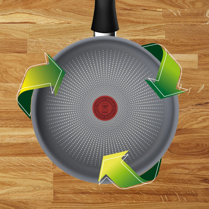 Tefal Сотейник Halo, 24см, з кришкою, алюміній, бакеліт, скло, сірий