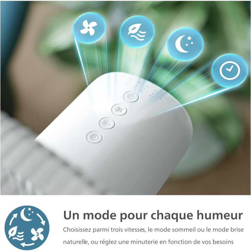 Philips Вентилятор Philips підлоговий Series 2000, 40см, 48Вт, таймер, поворот 180, білий