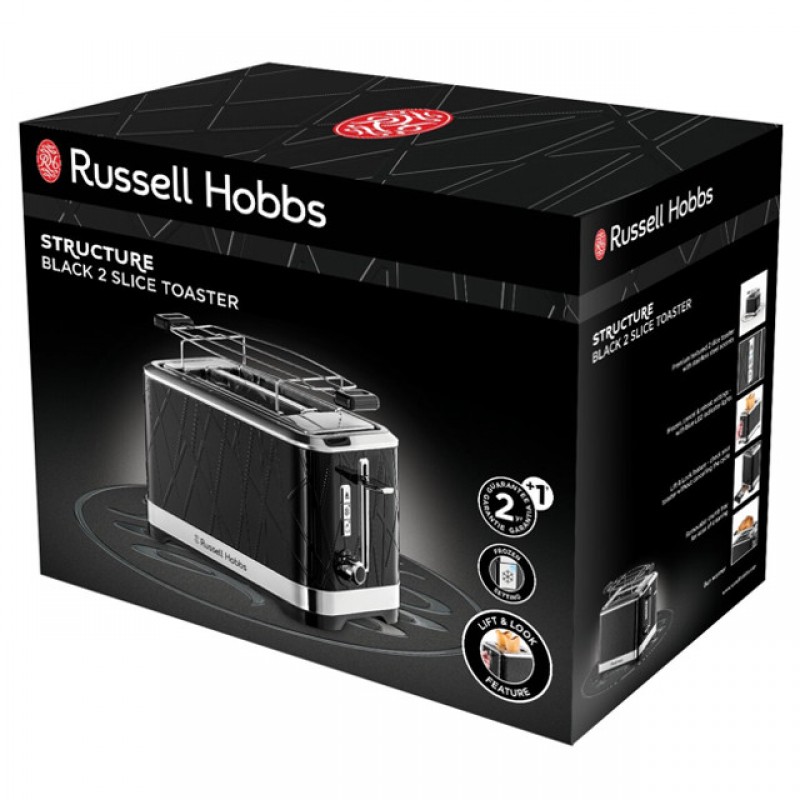 Russell Hobbs Тостер Structure, 1050Вт, пластик, чорний