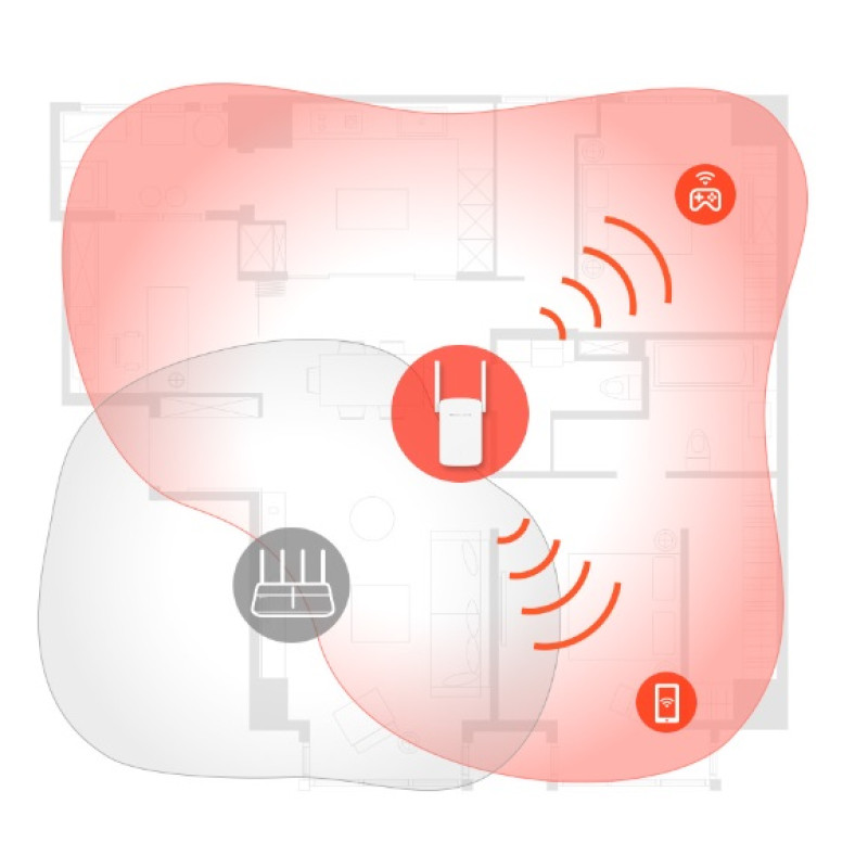 Mercusys Повторювач Wi-Fi сигналу ME30 AC1200 1хFE LAN ext. ant x2