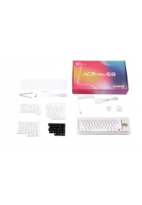 Akko Клавіатура механічна ACR Pro 68 68Key, CS Crystal, USB-A, Hot-swappable, EN/UKR, RGB, Білий