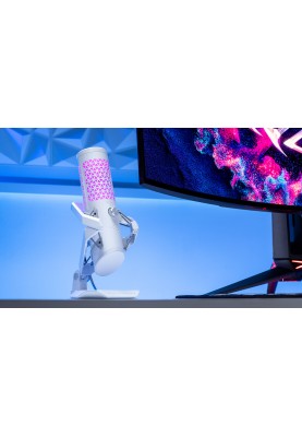 ASUS Мікрофон геймінговий ROG Carnyx, Omni, RGB, USB-A, 3м, білий