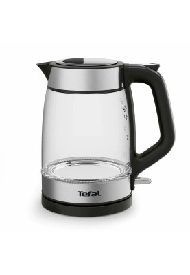 Tefal Електрочайник Glass Kettle 1.7л, скло, з підсвіткою, чорно-срібний