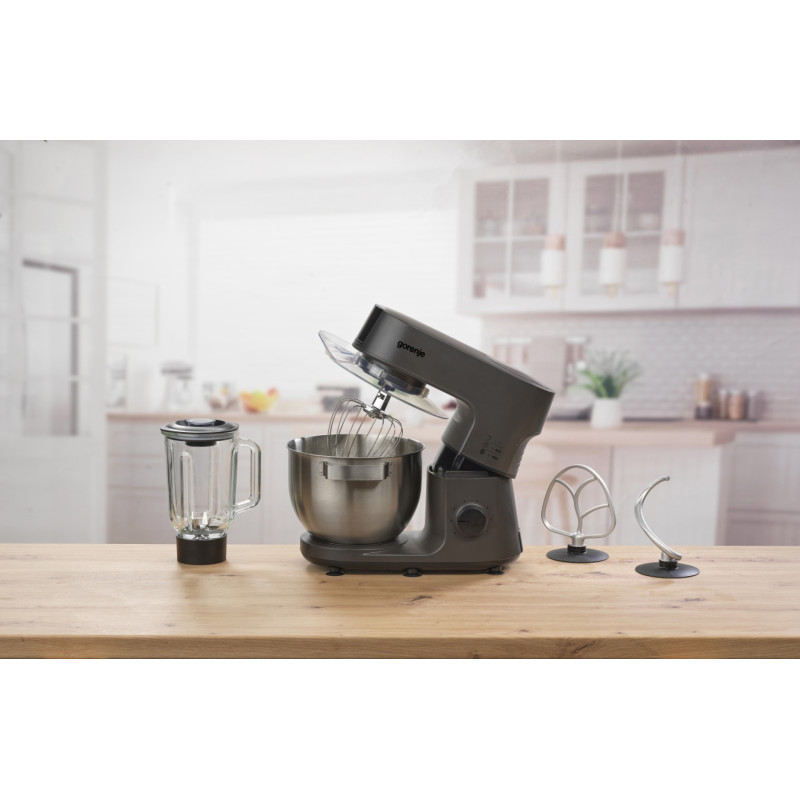 Gorenje kitchen machine 1000W, cup-iron, case-iron, nozzles-7, silver+black