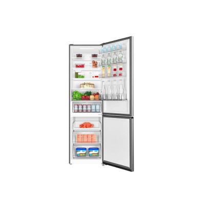 TCL ref with bottom freezer, 201x60x68, ref-314l, freez.-142l, 2doors, E, NF, inv, дисплей ext, fresh zone, variable zone, inox TCL ref with bottom freezer, 201x60x68, ref-314l, freez.-142l, 2doors, E, NF, inv, дисплей ext, fresh zone, variable zone, inox