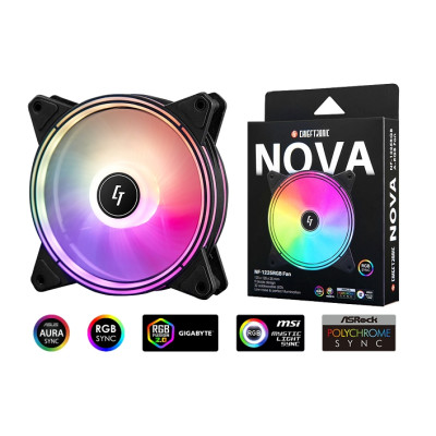Chieftec Корпусний вентилятор Chieftronic NOVA ARGB, 120мм, 1600rpm, 4pin PWM+3pin ARGB, 24dBa