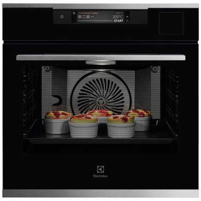 Electrolux Духова шафа електрична, 70л, A++, пара, конвекція, ф-ція пароварки, чорний+нерж