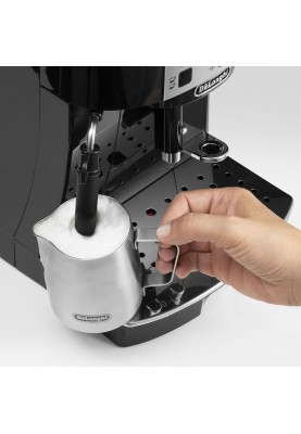 Delonghi Кавомашина, 1.8л, зерно+мелена, авторецептів -6, підігрів чашок, кофемолка, подача гар. води, чорний