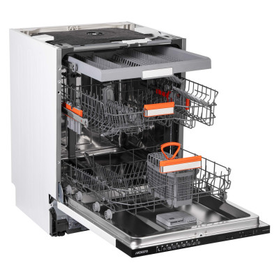 ARDESTO Посудомийна машина  вбудовувана, 15компл., А+++, 60см, дисплей, 3й кошик, гігієн.обробка, чорний