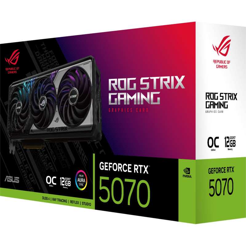 ASUS Відеокарта GeForce RTX 5070 12GB GDDR7 OC ROG-STRIX-RTX5070-O12G-GAMING