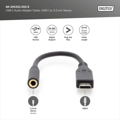 Digitus Адаптер USB-C >3.5мм audio stereo