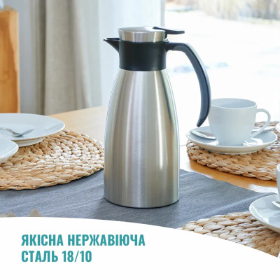 Tefal Термоглічик Tefal Soft Grip, 1.5л, нежавіюча сталь, пластик, чорний Tefal Термоглічик Tefal Soft Grip, 1.5л, нежавіюча сталь, пластик, чорний