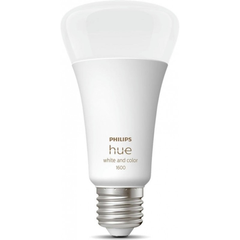 Philips Hue Лампа розумна E27, 15W(100Вт), 2000K-6500K, RGB, ZigBee, Bluetooth, димування