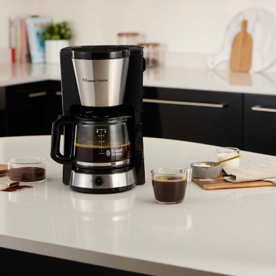Russell Hobbs Кофеварка Heaton, 1.25л, мелена, чорно-срібний
