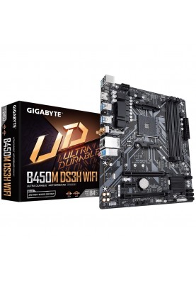 Gigabyte Материнська плата B450M DS3H WIFI sAM4 B450 4xDDR4 Wi-Fi HDMI mATX