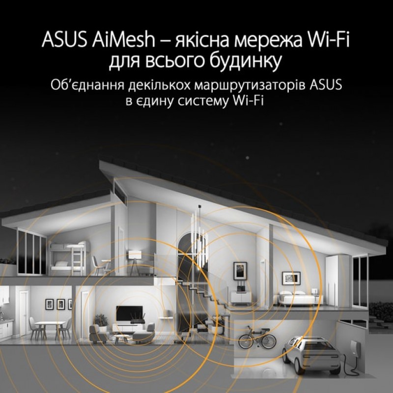 ASUS Маршрутизатор TUF-AX4200 AX4200, 4xGE LAN, 2,5xGE WAN, 1xUSB3.2, MESH EU-UK